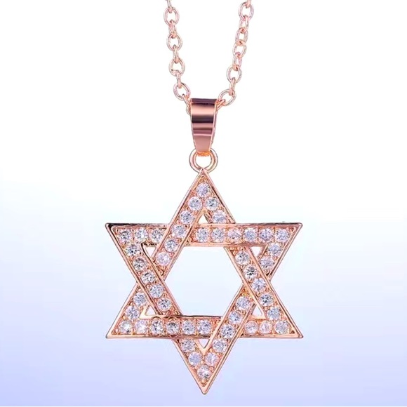 Cubic Zirconia Star Of David Necklace - Picture 2 of 8